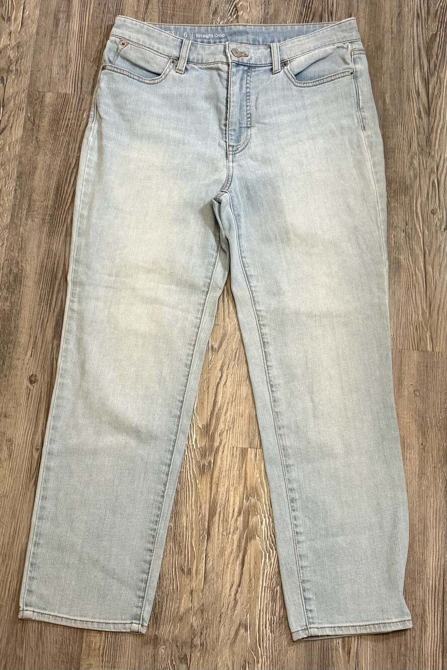 Talbots Flawless Straight Crop Light Wash Jeans Size 6